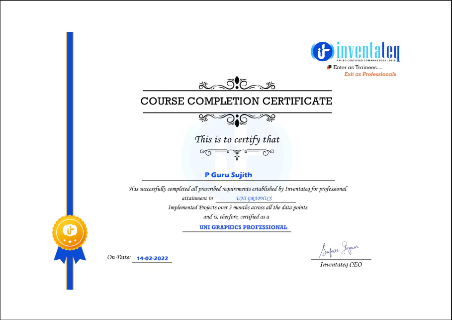 Inventateq Course Complete Certificate